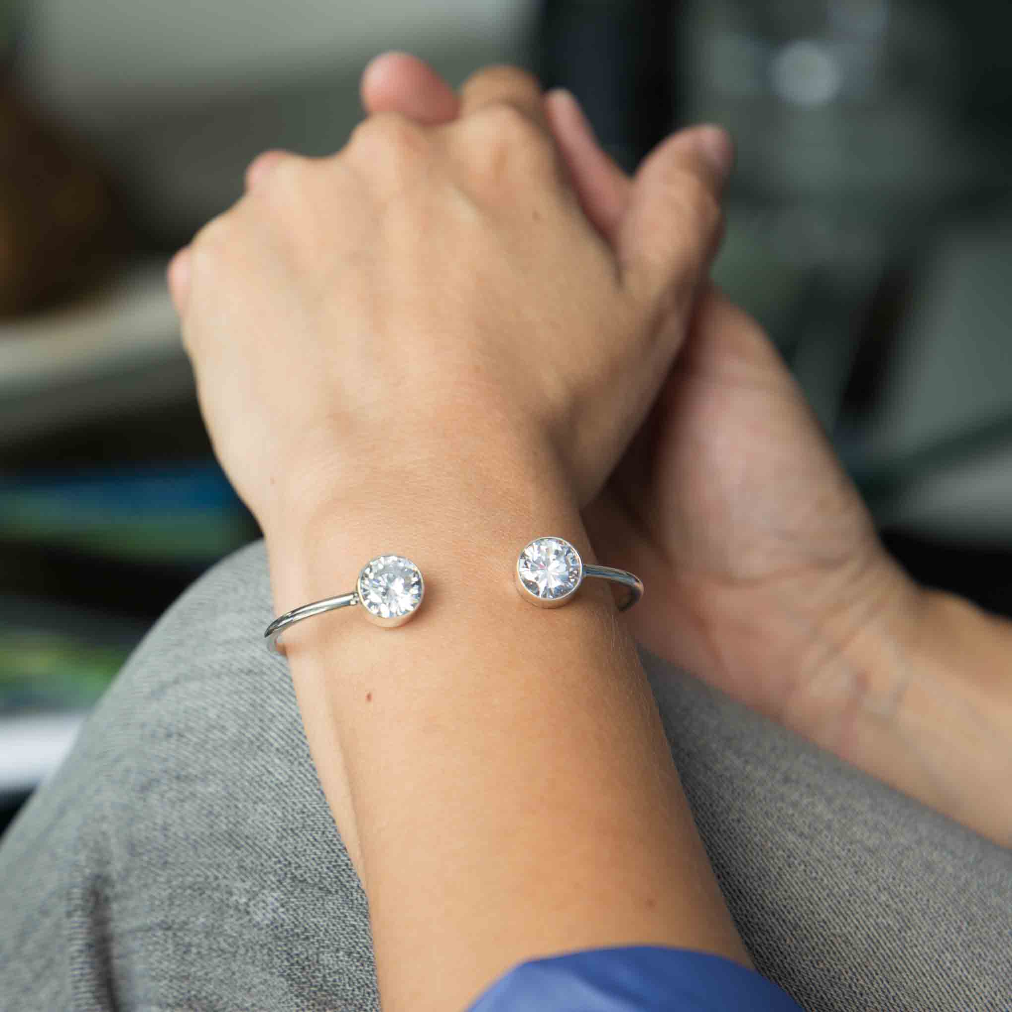 Brazalete de Plata con zirconias blancas
