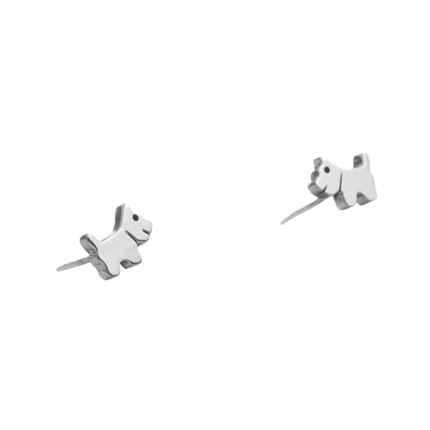 Aretes de perrito mini de plata