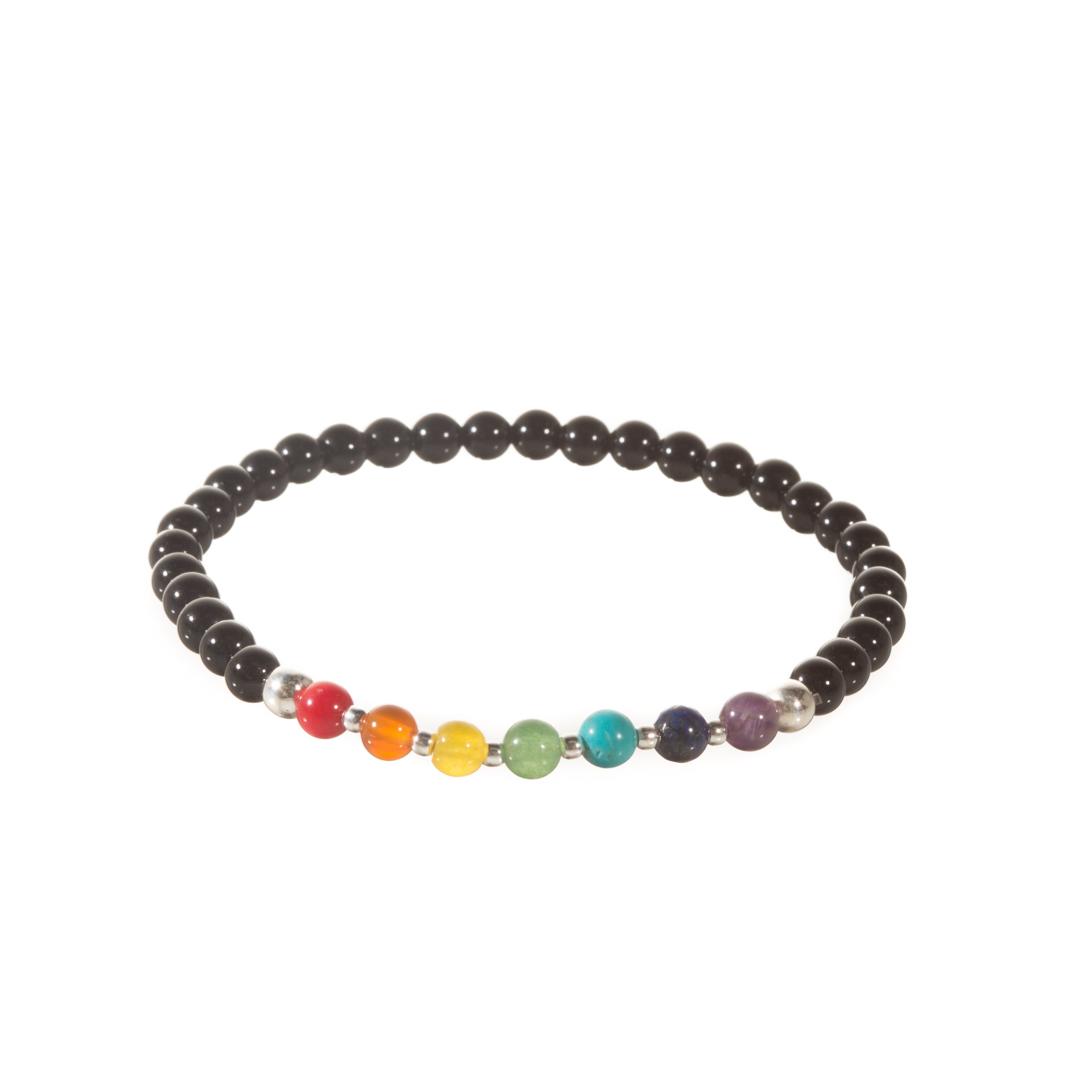 Pulsera chakras unidas con plata