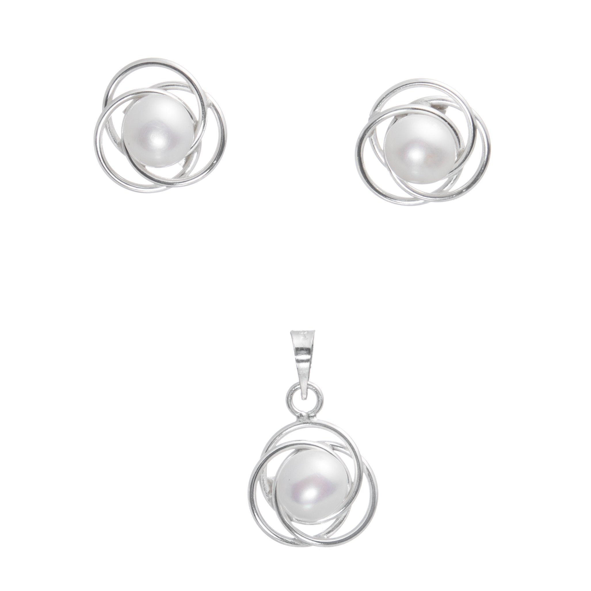 Juego Nido de Plata con Perla