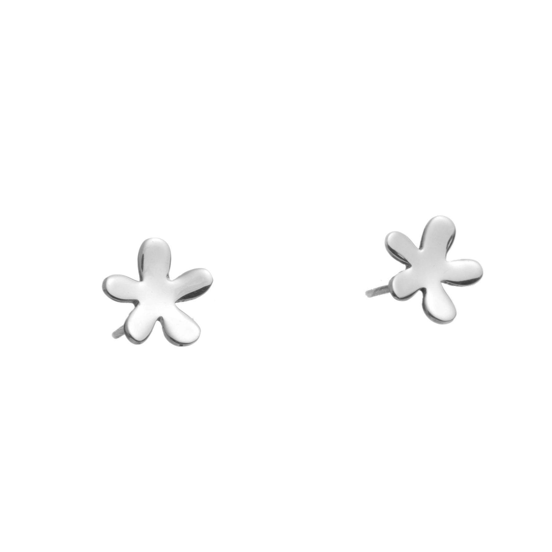 Aretes flor ondulada de Plata