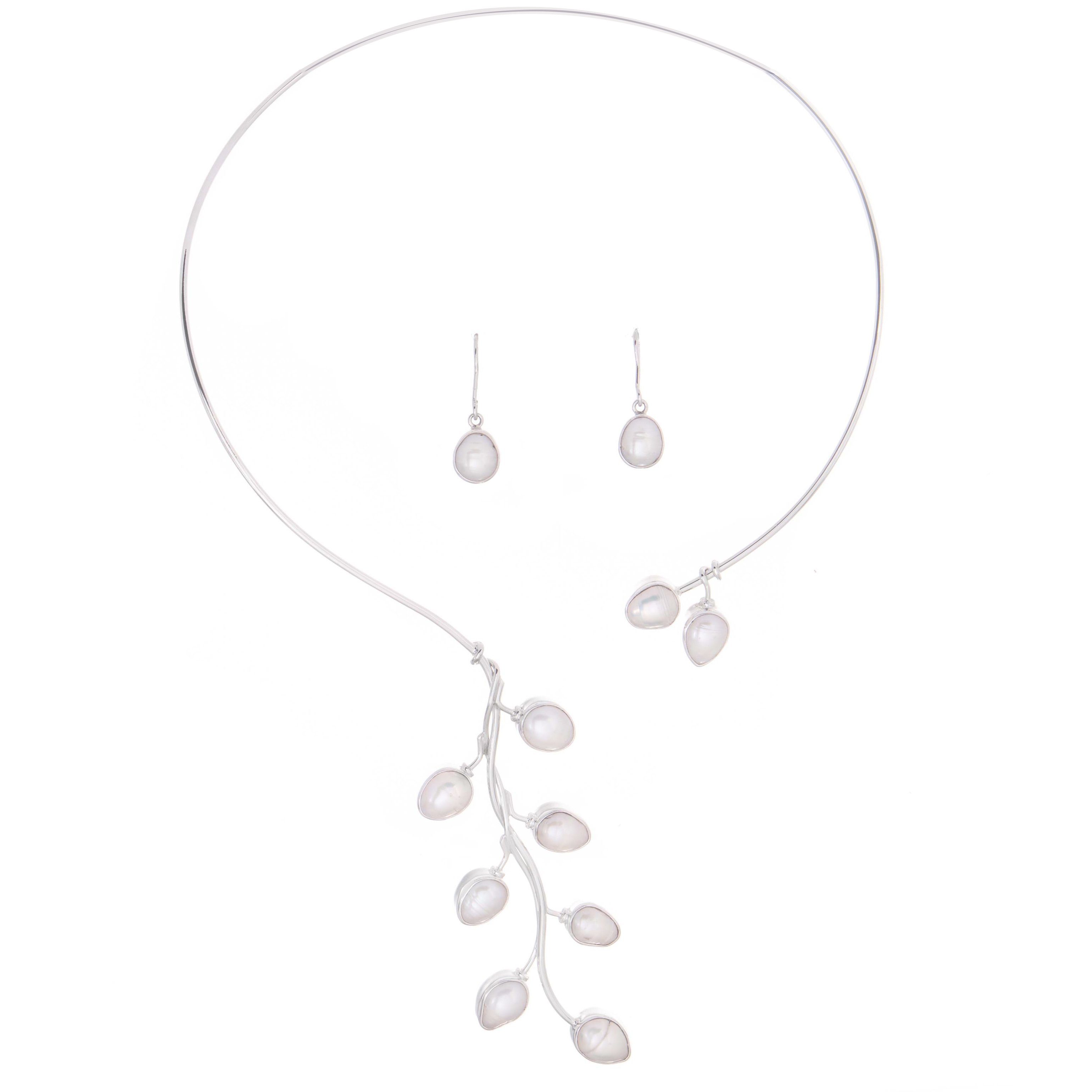 Gargantilla de Plata de colección con perlas biwas