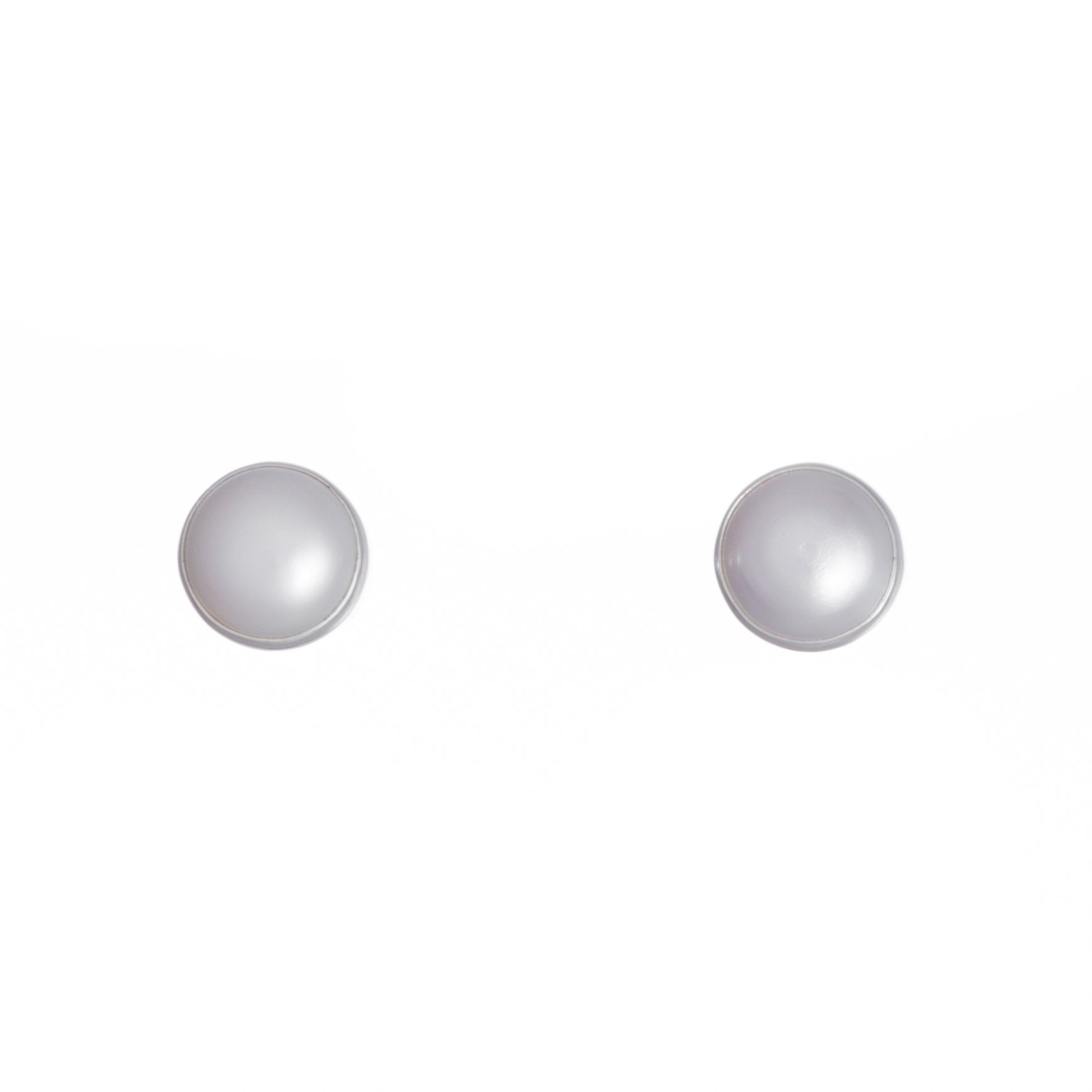 Aretes perla biselada en Plata