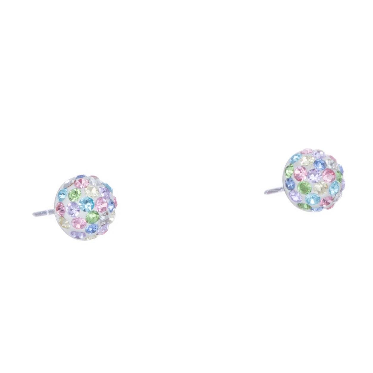 Aretes Esferas de Plata con zirconias